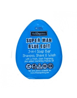 Savon Super Man Blue Edit - 3 en 1 shampooing, rasage & savon - 100g